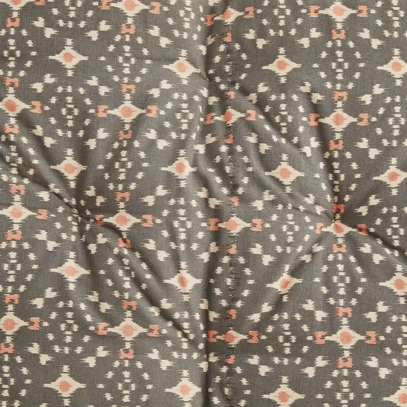 Madam Stoltz-collectie Printed cotton mattress, Grey, ecru, coral