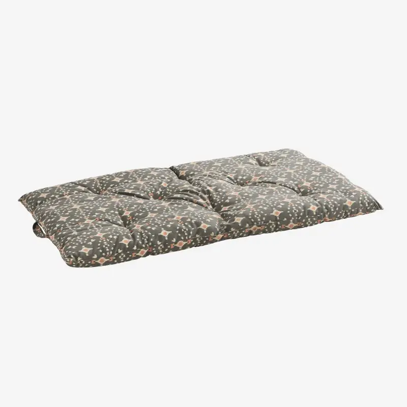 Madam Stoltz-collectie Printed cotton mattress, Grey, ecru, coral
