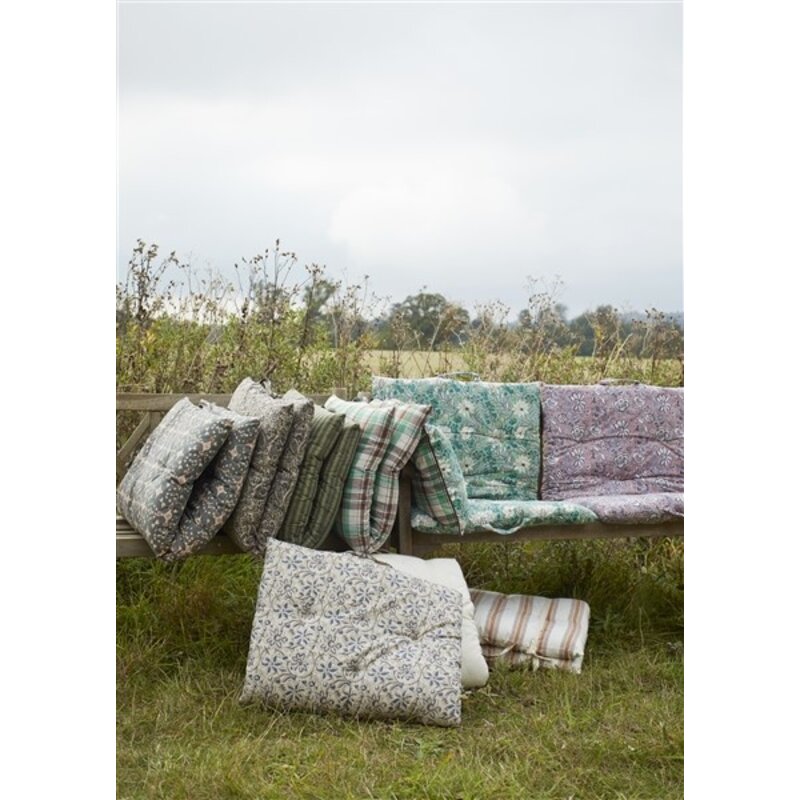 Madam Stoltz-collectie Katoenen matras met print, Grijs, ecru, koraal