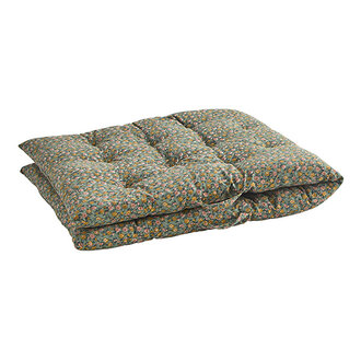Madam Stoltz Printed cotton mattress, Dusty green, aqua, honey, rose