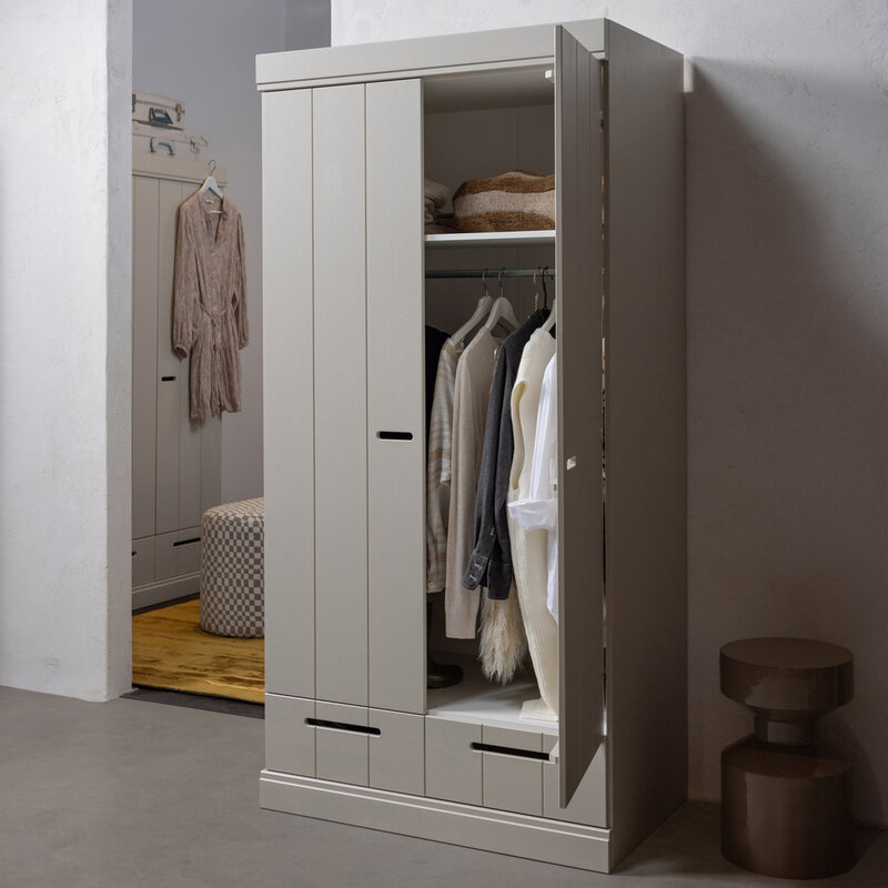 WOOOD-collectie Connect 2 Deurs Kledingkast + Lade Dust [Fsc]