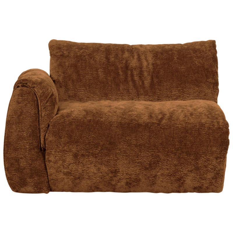 WOOOD-collectie BAGGY 1-ZITS MET ARM LINKS 3D CHENILLE MIDDENBRUIN