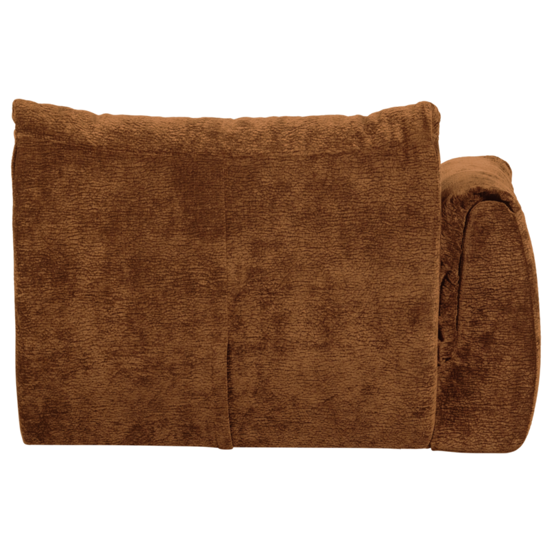 WOOOD-collectie BAGGY 1-ZITS MET ARM LINKS 3D CHENILLE MIDDENBRUIN