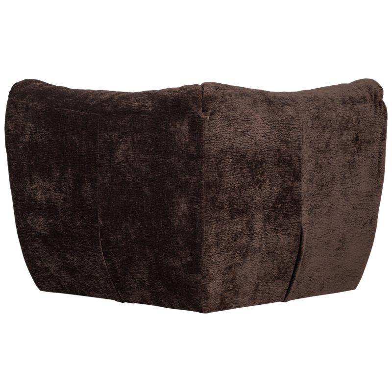WOOOD-collectie Baggy Hoekelement 3D Chenille Donkerbruin