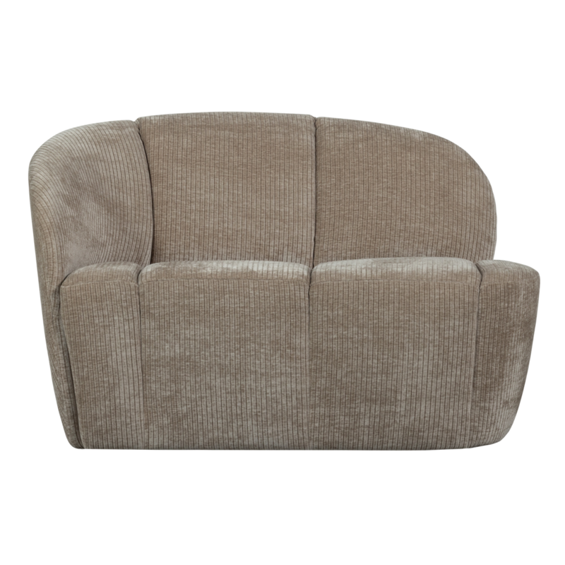 WOOOD-collectie Mojo 2-Zits Bankje Links Geweven Ribstof Donkerzand