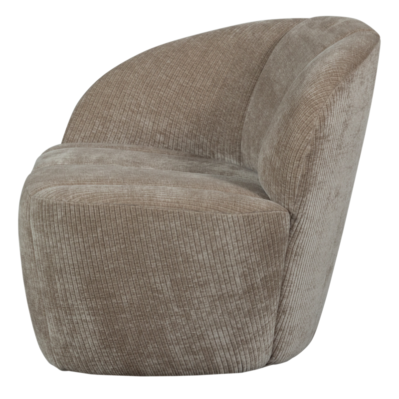 WOOOD-collectie Mojo 2-Zits Bankje Links Geweven Ribstof Donkerzand