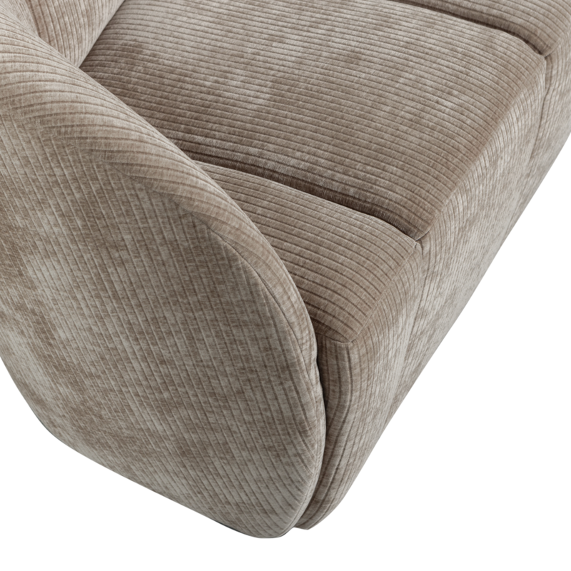 WOOOD-collectie Mojo 2-Zits Bankje Links Geweven Ribstof Donkerzand