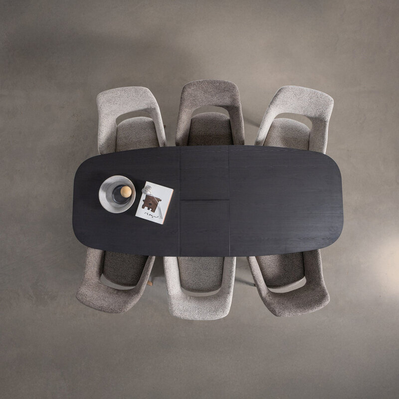 WOOOD-collectie Arros Eettafel Uitschuifbaar 180-220X90Cm Mdf Zwart