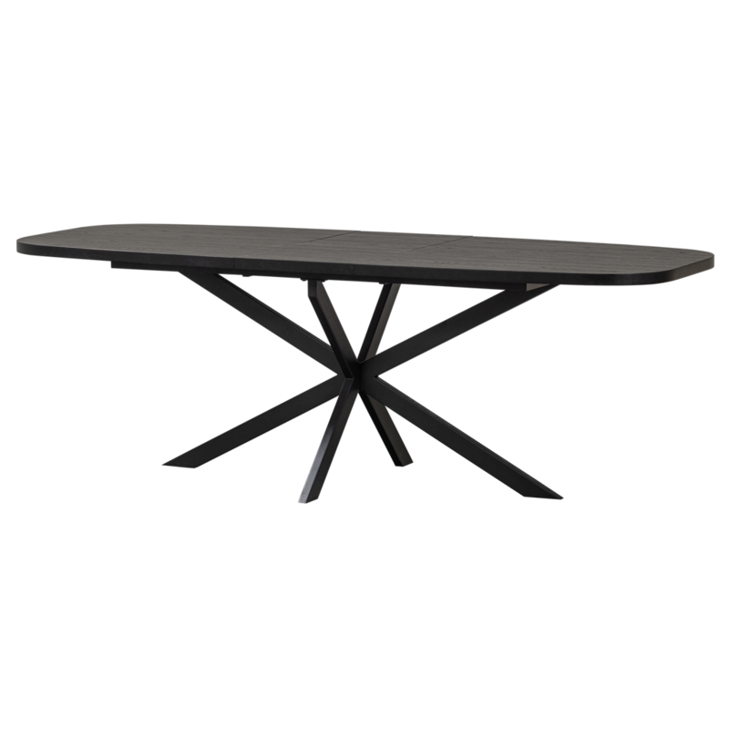 WOOOD-collectie Arros Eettafel Uitschuifbaar 180-220X90Cm Mdf Zwart