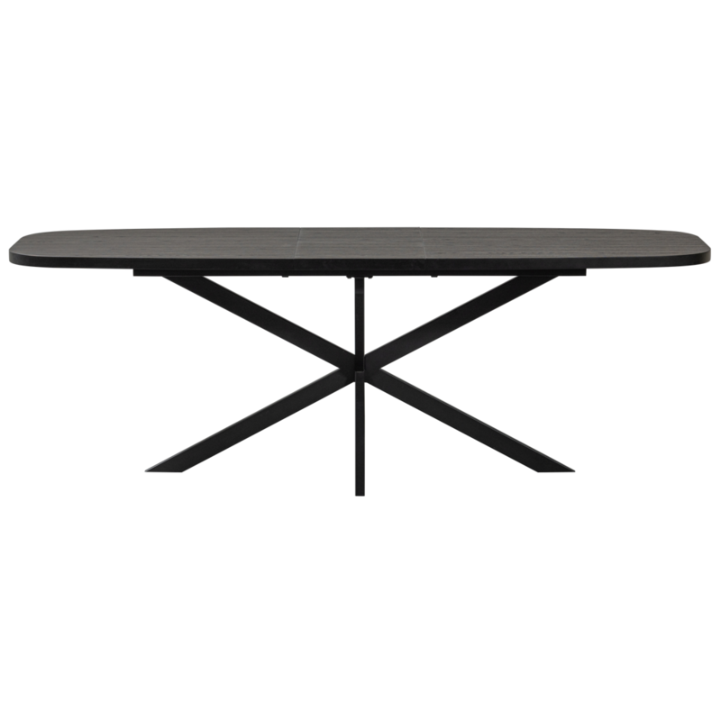 WOOOD-collectie Arros Eettafel Uitschuifbaar 180-220X90Cm Mdf Zwart
