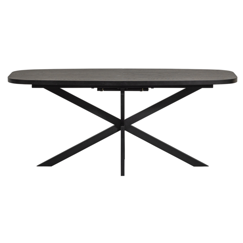 WOOOD-collectie Arros Eettafel Uitschuifbaar 180-220X90Cm Mdf Zwart
