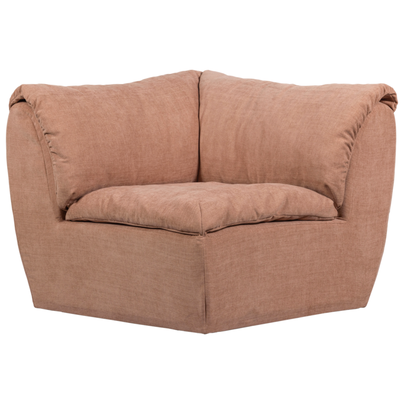 WOOOD-collectie Baggy Hoekelement Geweven Chenille Oudroze