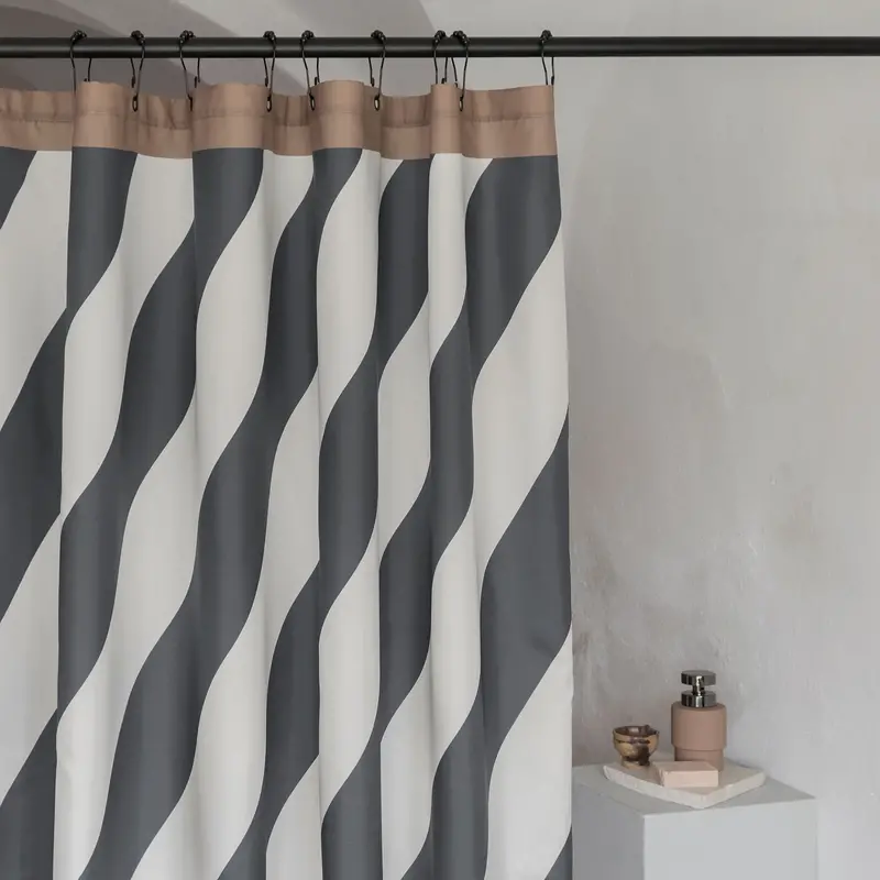 Mette Ditmer-collectie DIAGONAL shower curtain Dark grey