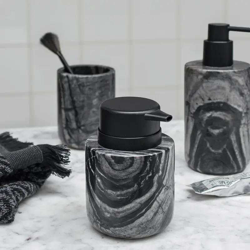 Mette Ditmer-collectie MARBLE dispenser, low Black / Grey
