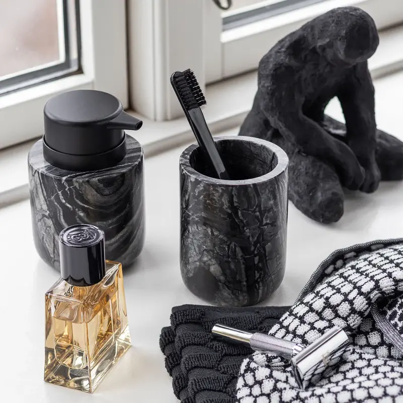 Mette Ditmer-collectie MARBLE dispenser, low Black / Grey