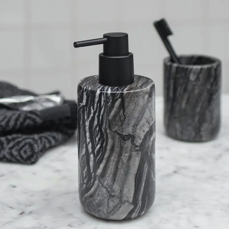 Mette Ditmer-collectie MARBLE dispenser, tall Black / Grey