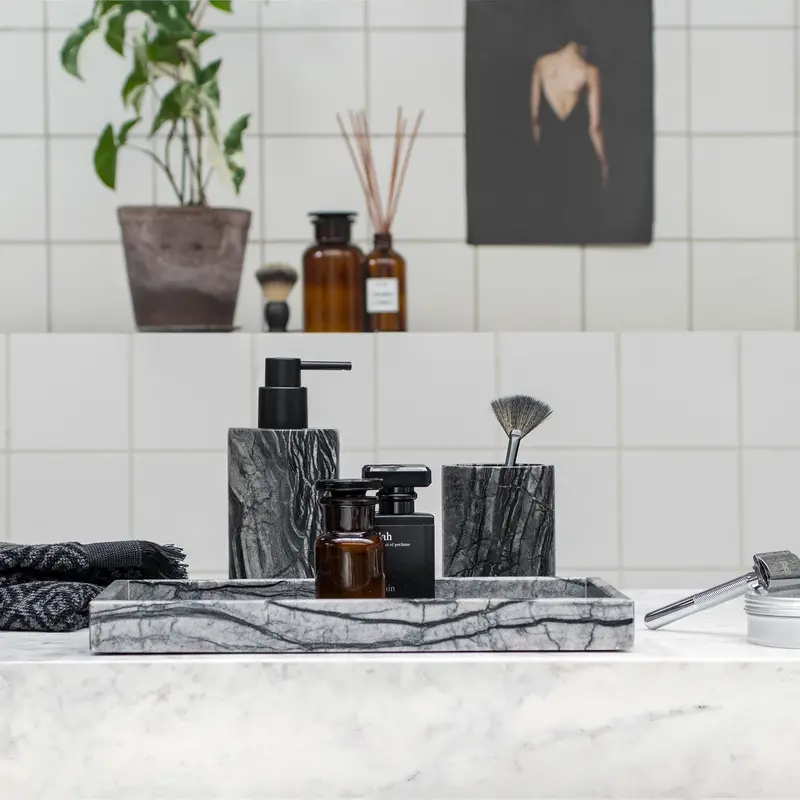 Mette Ditmer-collectie MARBLE dispenser, tall Black / Grey