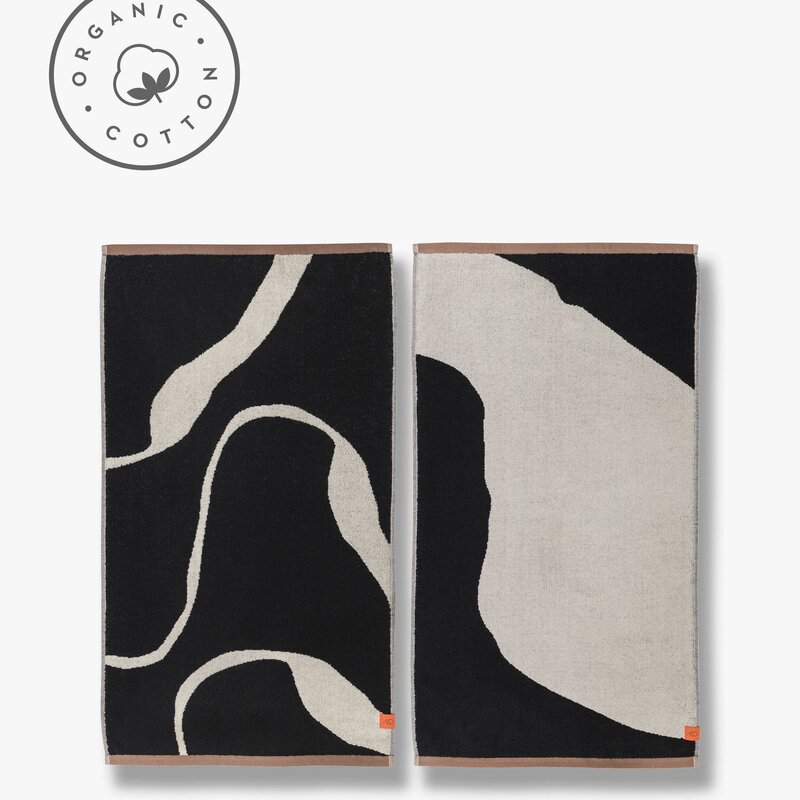 Mette Ditmer-collectie Nova Arte Badlaken Zwart / Gebroken Wit
