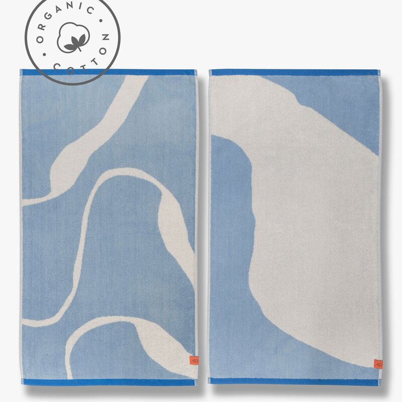 Mette Ditmer-collectie NOVA ARTE bath towel Light blue / Off-white