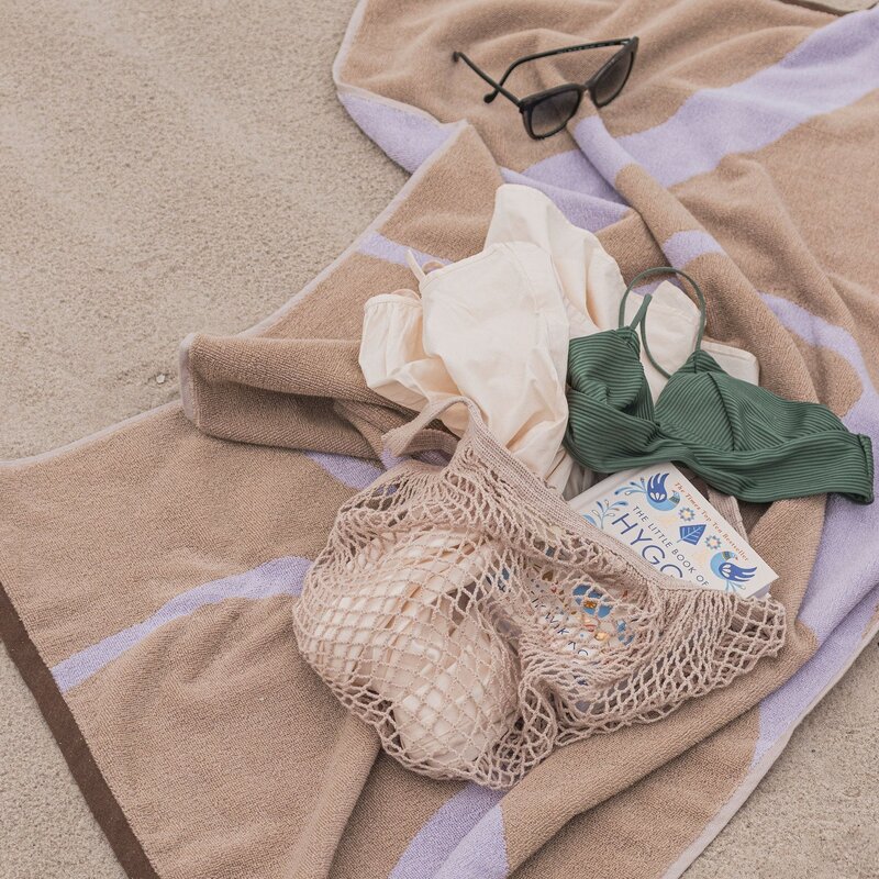 Mette Ditmer-collectie NOVA ARTE bath towel Sand / Lilac