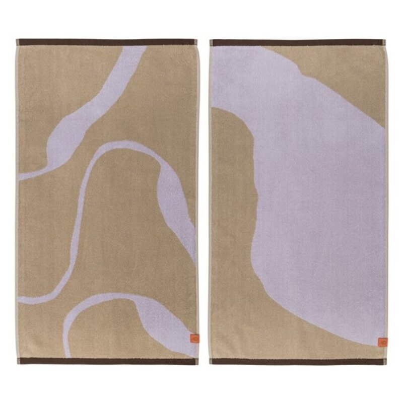 Mette Ditmer-collectie NOVA ARTE bath towel Sand / Lilac