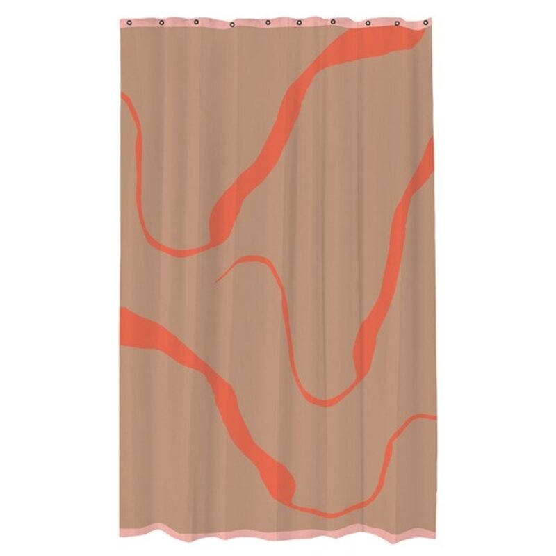 Mette Ditmer-collectie NOVA ARTE shower curtain  Latte / Orange