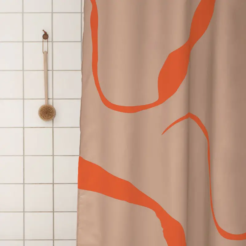 Mette Ditmer-collectie NOVA ARTE shower curtain  Latte / Orange
