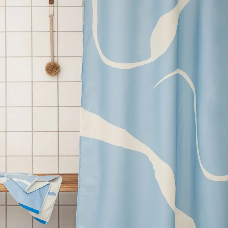 Mette Ditmer-collectie NOVA ARTE shower curtain  Light blue / Off-white