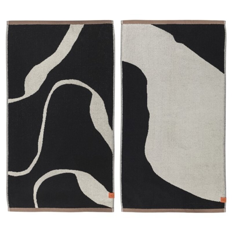 Mette Ditmer-collectie NOVA ARTE towel, 2-pack Black / Off-white