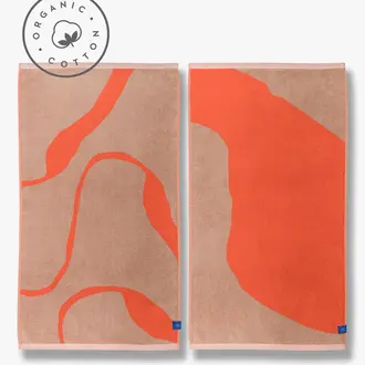 Mette Ditmer NOVA ARTE towel, 2-pack Latte / Orange