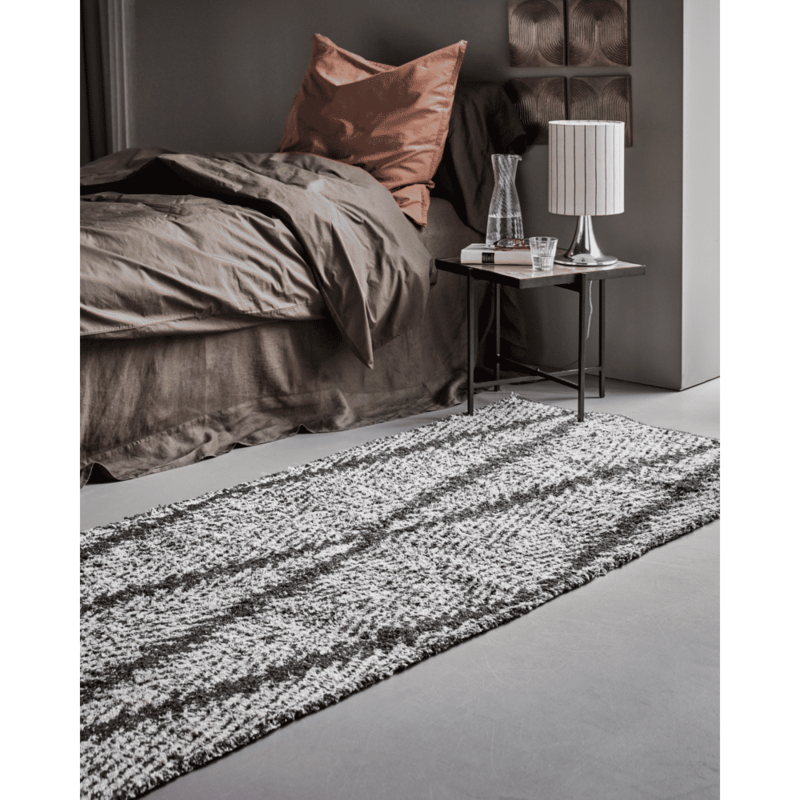 House Doctor-collectie Vloerkleed Kin Zwart-Gebroken wit