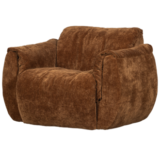 WOOOD Baggy Draaifauteuil 3D Chenille Middenbruin