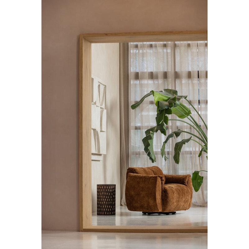 WOOOD-collectie BAGGY DRAAIFAUTEUIL 3D CHENILLE MIDDENBRUIN