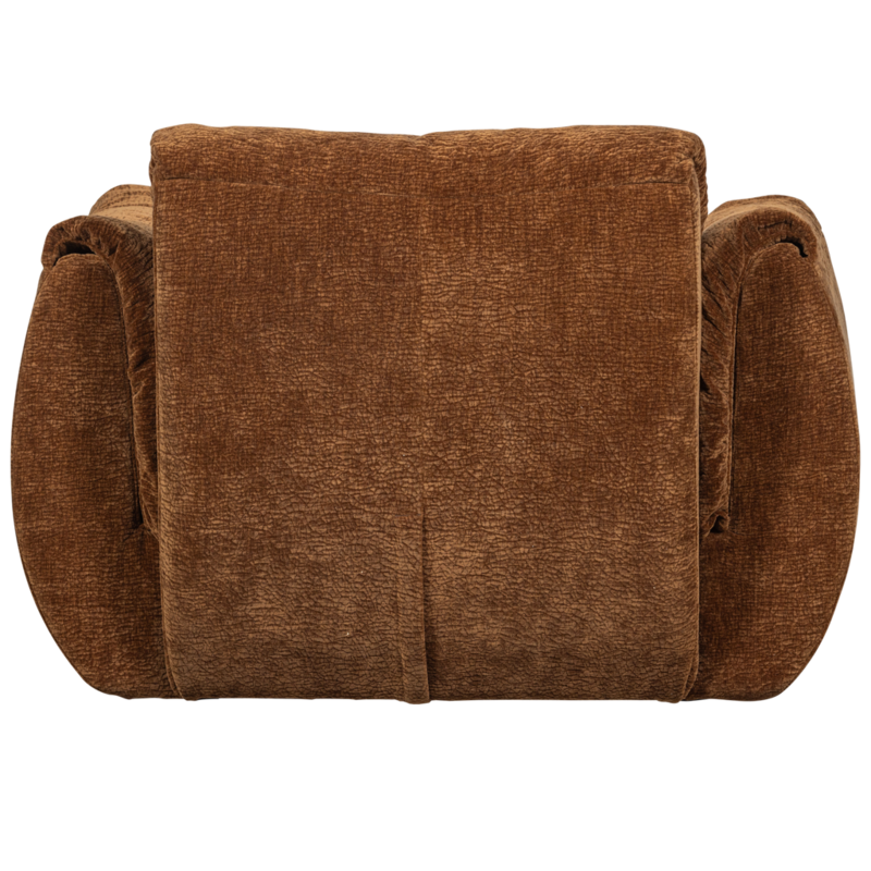 WOOOD-collectie BAGGY DRAAIFAUTEUIL 3D CHENILLE MIDDENBRUIN