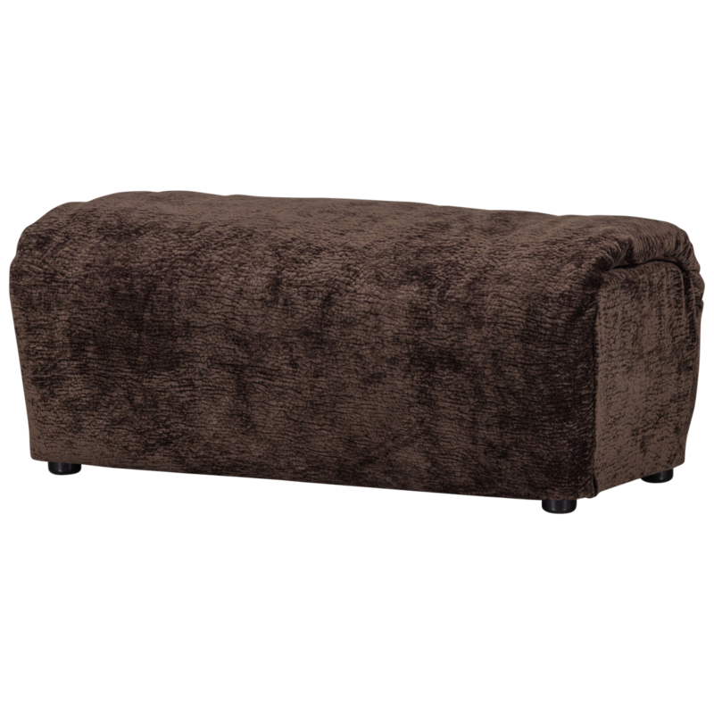 WOOOD-collectie Baggy Hocker 3D Chenille Donkerbruin