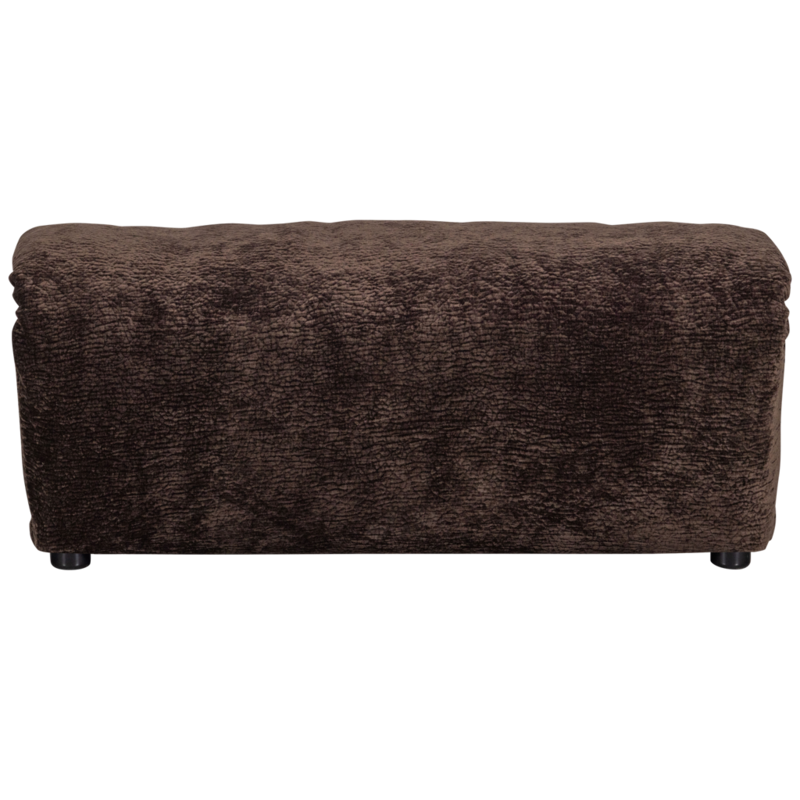 WOOOD-collectie Baggy Hocker 3D Chenille Donkerbruin