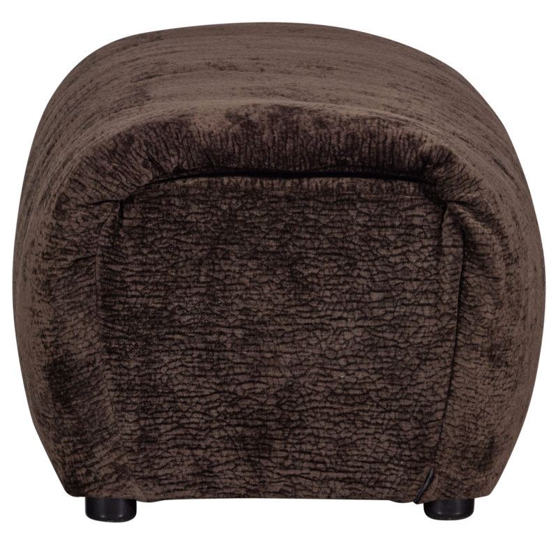 WOOOD-collectie Baggy Hocker 3D Chenille Donkerbruin
