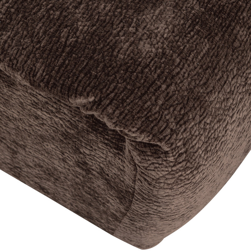 WOOOD-collectie Baggy Hocker 3D Chenille Donkerbruin