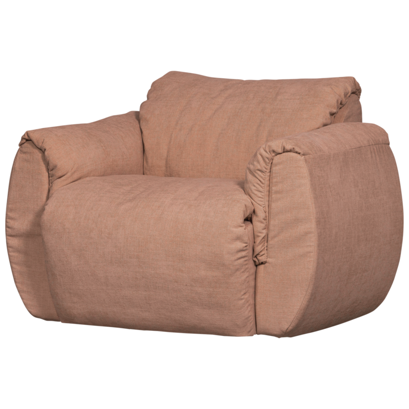 WOOOD-collectie Baggy Draaifauteuil Geweven Chenille Oudroze