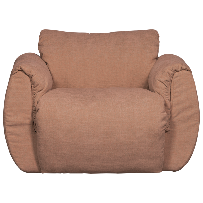 WOOOD-collectie Baggy Draaifauteuil Geweven Chenille Oudroze