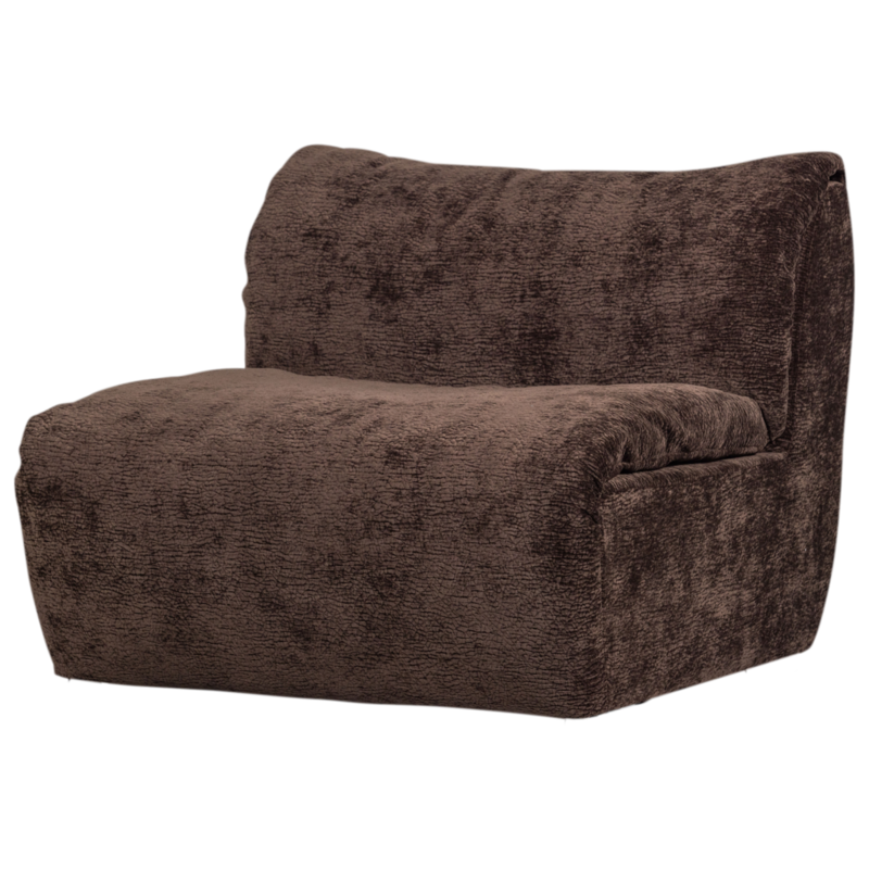 WOOOD-collectie Baggy 1-Zits 3D Chenille Donkerbruin