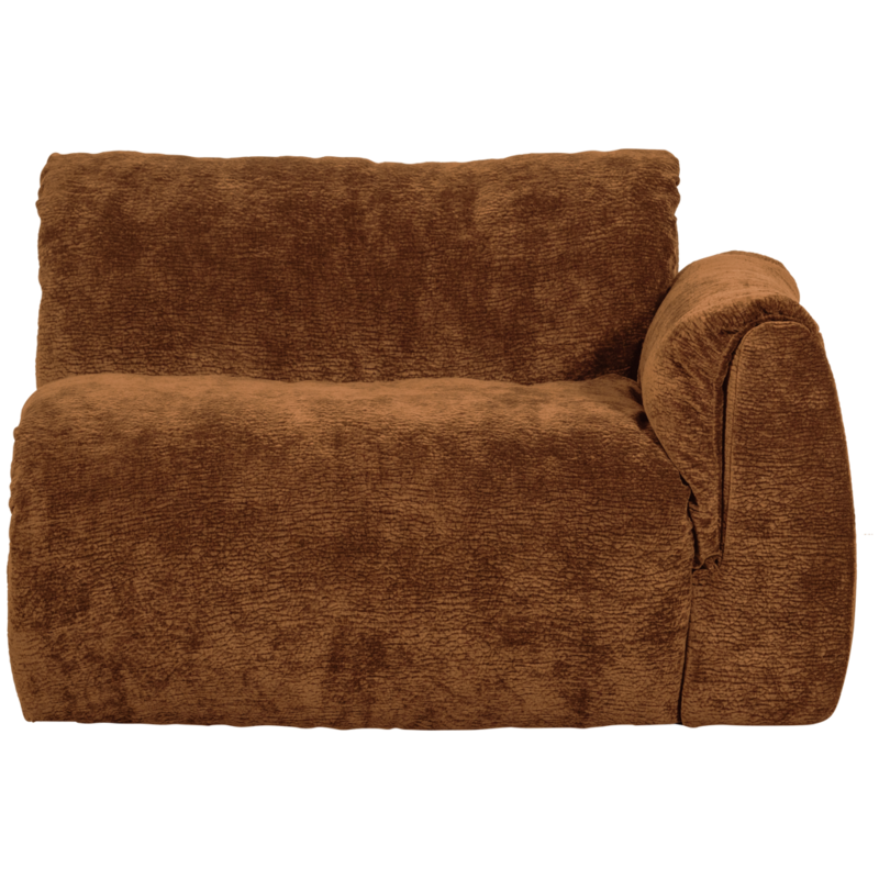 WOOOD-collectie Baggy 1-Zits Met Arm Rechts 3D Chenille Middenbruin