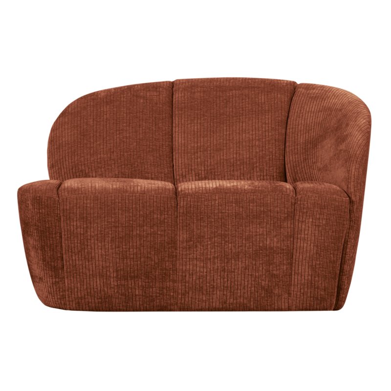 WOOOD-collectie Mojo 2-Zits Bankje Rechts Geweven Ribstof Roestbruin