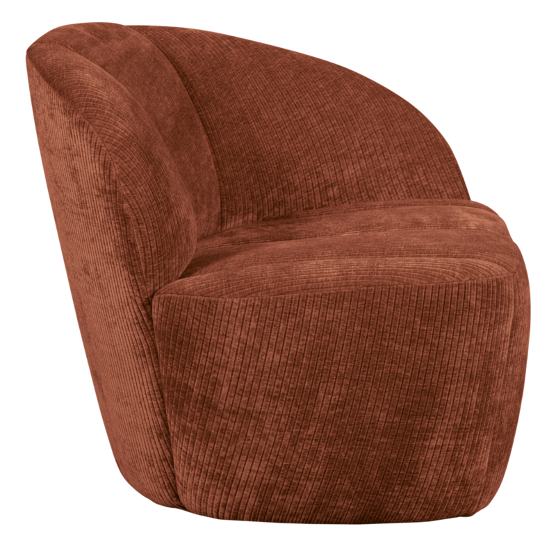 WOOOD-collectie Mojo 2-Zits Bankje Rechts Geweven Ribstof Roestbruin