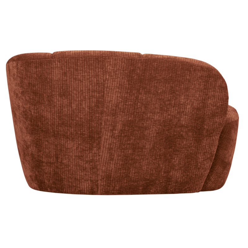 WOOOD-collectie Mojo 2-Zits Bankje Rechts Geweven Ribstof Roestbruin
