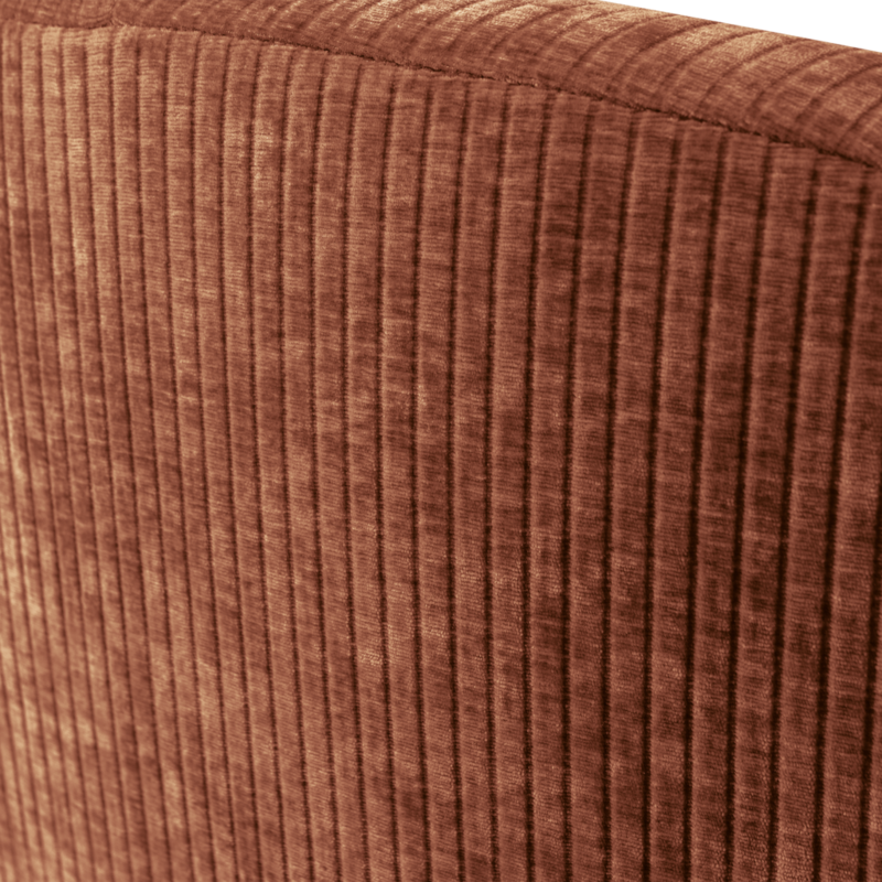 WOOOD-collectie Mojo 2-Zits Bankje Rechts Geweven Ribstof Roestbruin
