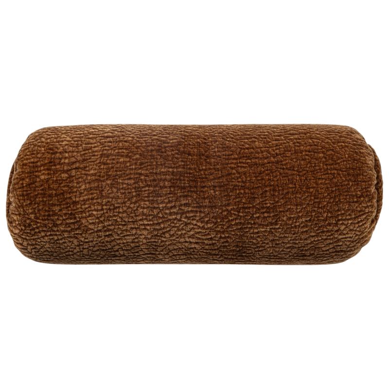 WOOOD-collectie Baggy Rolkussen 50Xo23Cm 3D Chenille Middenbruin