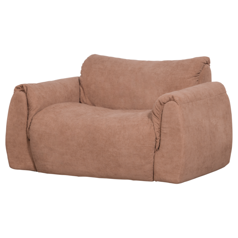WOOOD-collectie Baggy Loveseat Geweven Chenille Oudroze