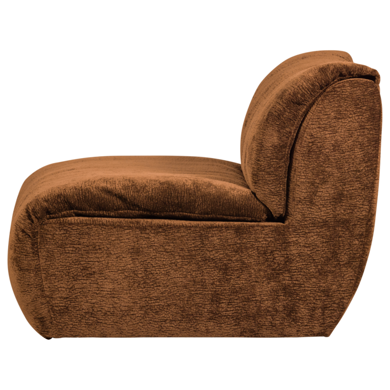WOOOD-collectie Baggy 1-Zits 3D Chenille Middenbruin