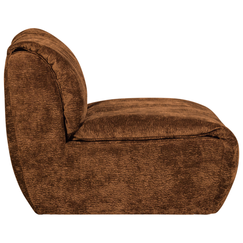 WOOOD-collectie Baggy 1-Zits 3D Chenille Middenbruin